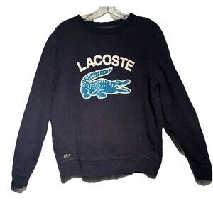 Lacoste Men's Long Sleeve Graphic Big Logo Croc Crewneck Fleece Sweatshirt Med
